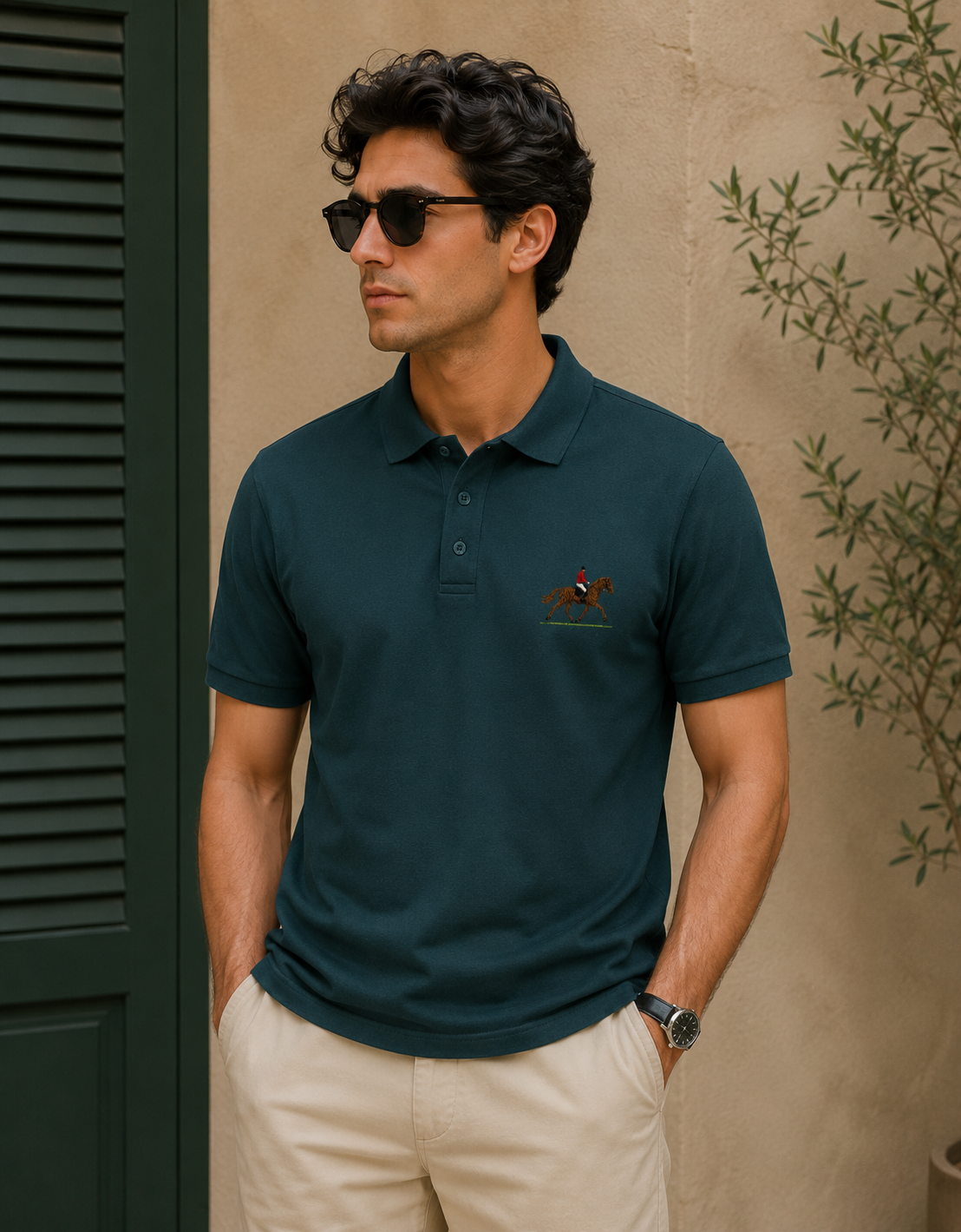 Horse Rider Man Embroidery Tee